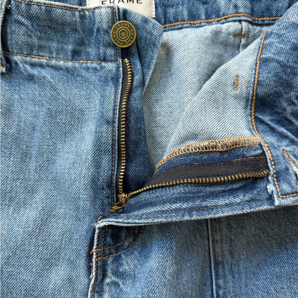 FRAME Cargo Pocket Denim Mini Skirt Utility Y2K Casual Jean Grunge Streetwear 25 - Picture 3 of 6